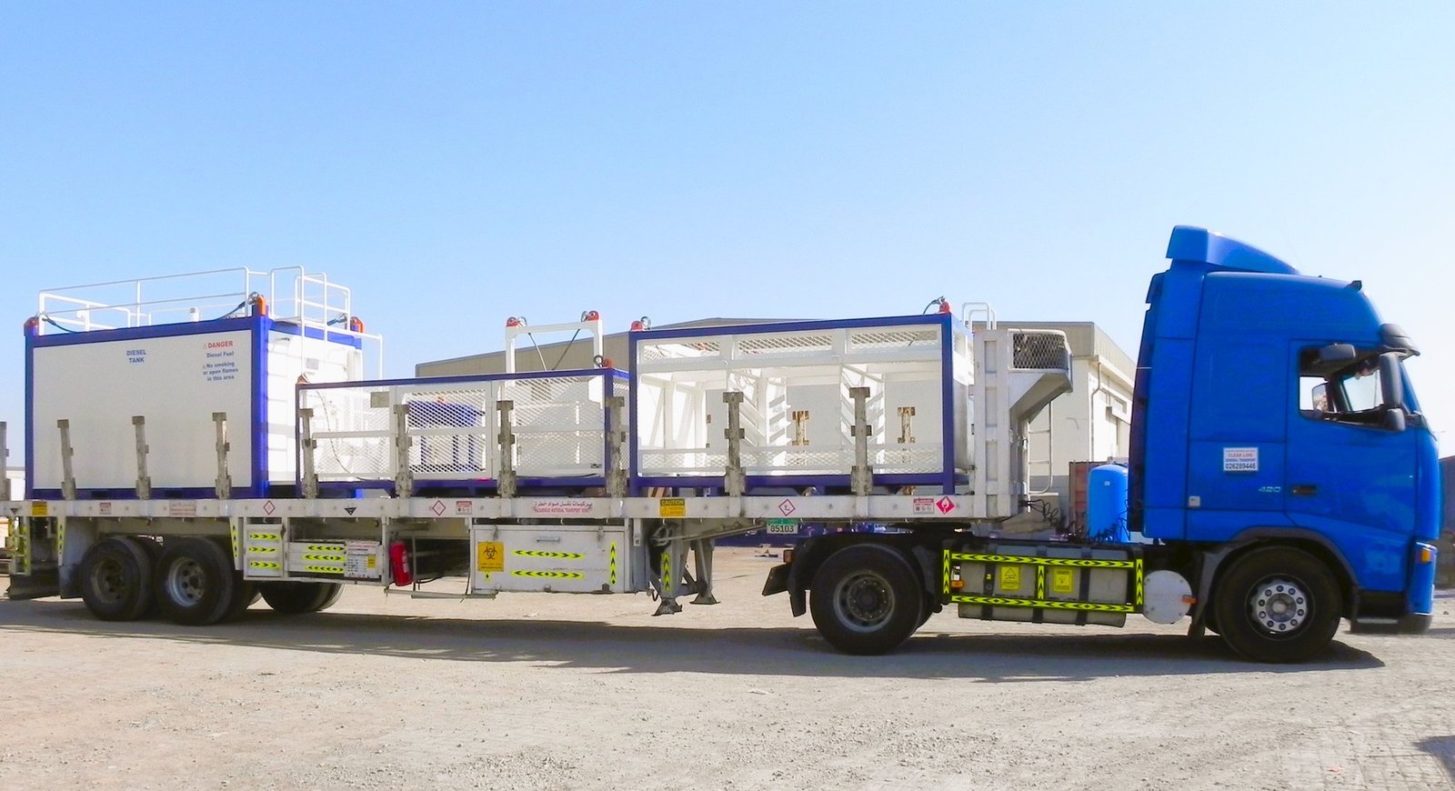 Finished products on a delivery trailer